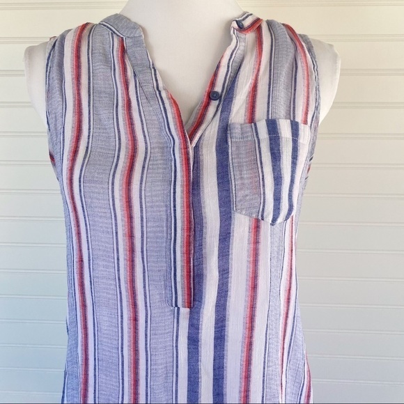 Fred David striped Sleeveless Shirt Size Small - Picture 3 of 10